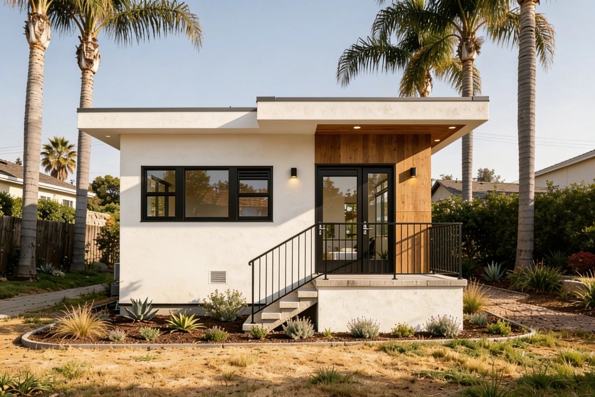 Detached backyard ADU builder creating functional rental income housing in Los Angeles
