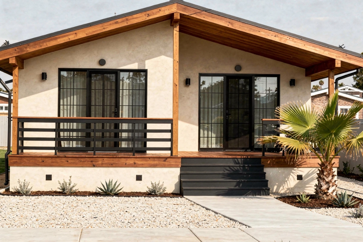 Completed garage apartment conversion by Los Angeles ADU builder