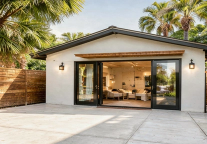Interior garage conversion ADU construction project in Los Angeles